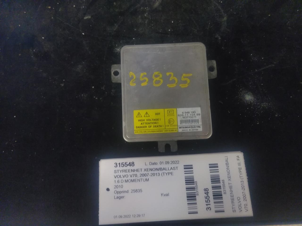 Styreenhet xenon/ballast til Volvo V70
